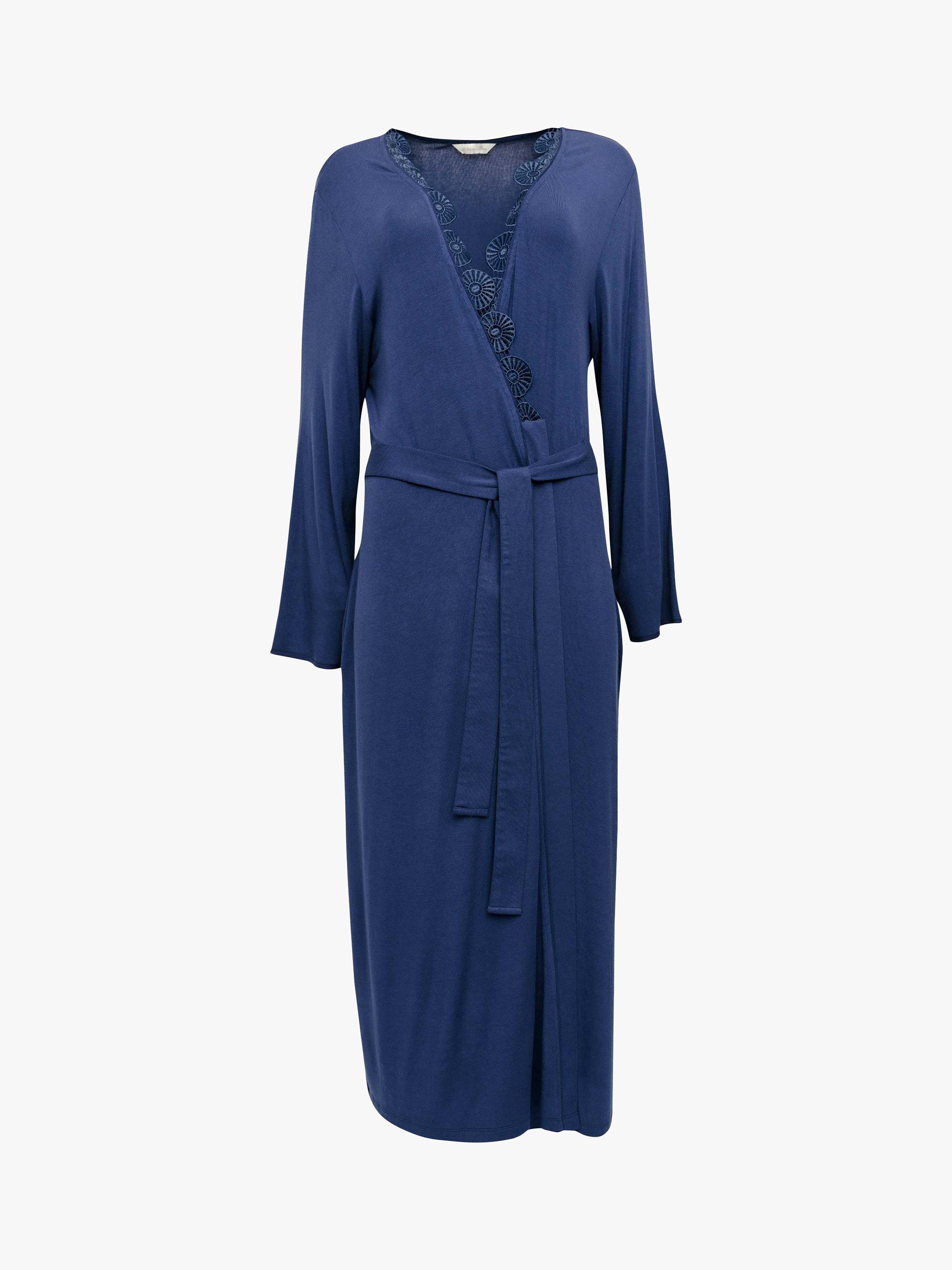 Product image 3 of 4, which shows Nora Rose by Cyberjammies Winnie Jersey Long Dressing Gown, Navy, 12