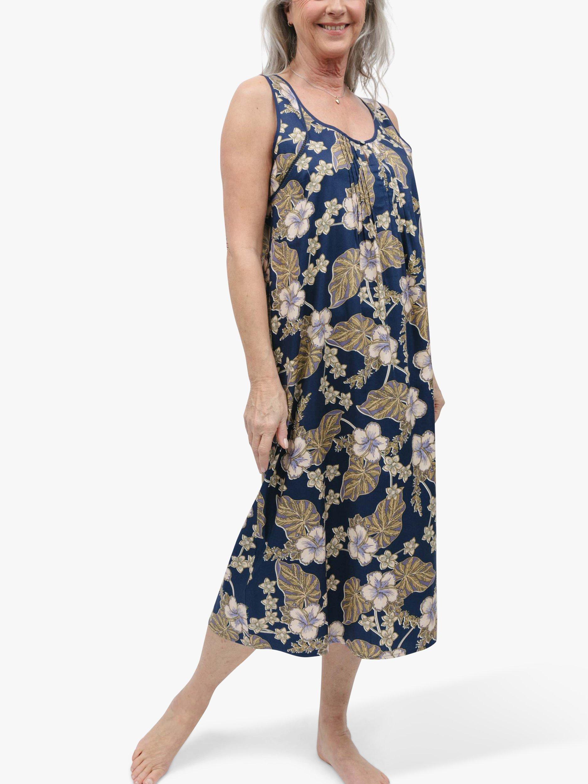 Product image 1 of 4, which shows Nora Rose by Cyberjammies Winnie Floral Print Nightdress, Navy/Multi, 8