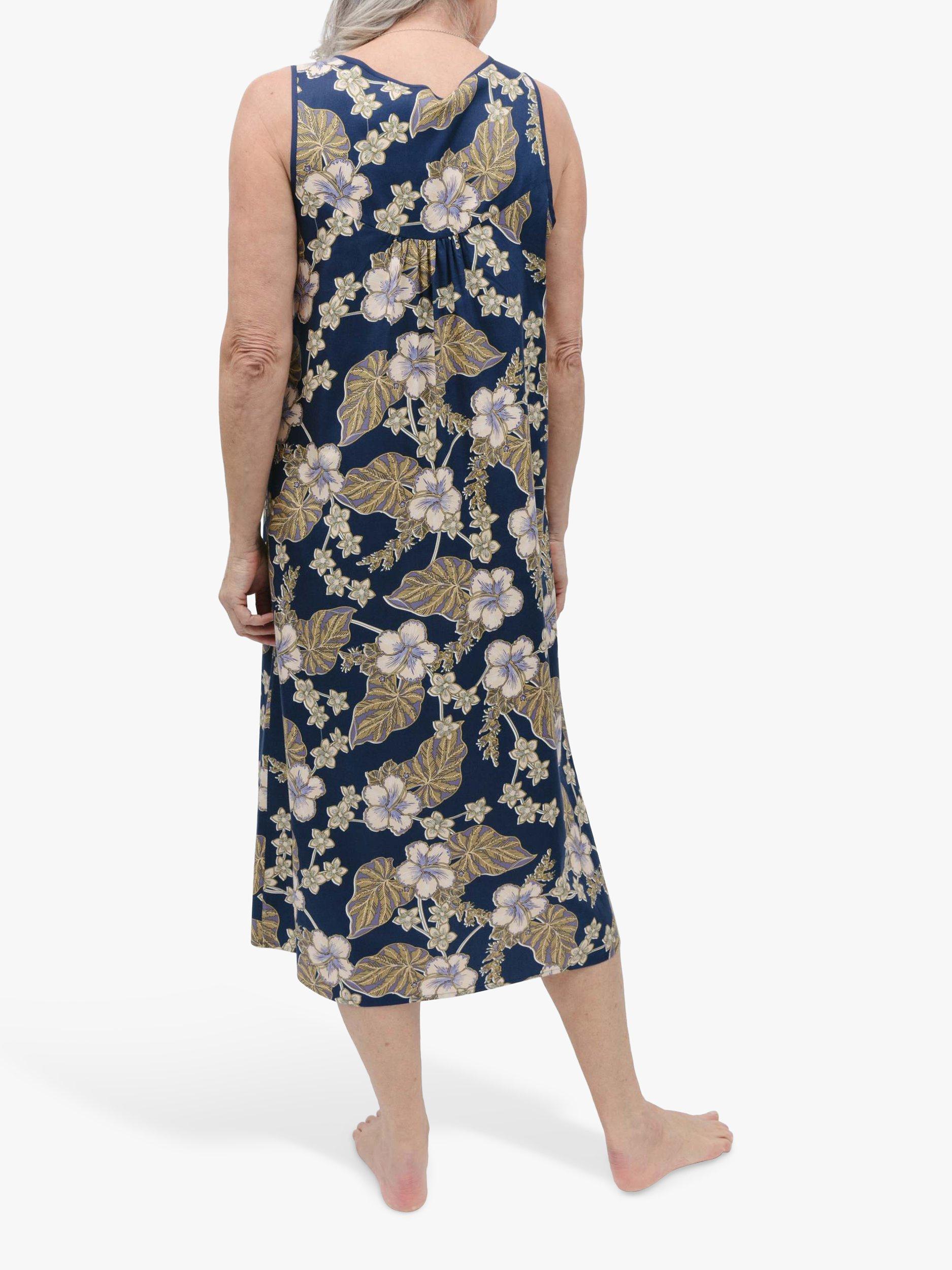 Product image 2 of 4, which shows Nora Rose by Cyberjammies Winnie Floral Print Nightdress, Navy/Multi, 8
