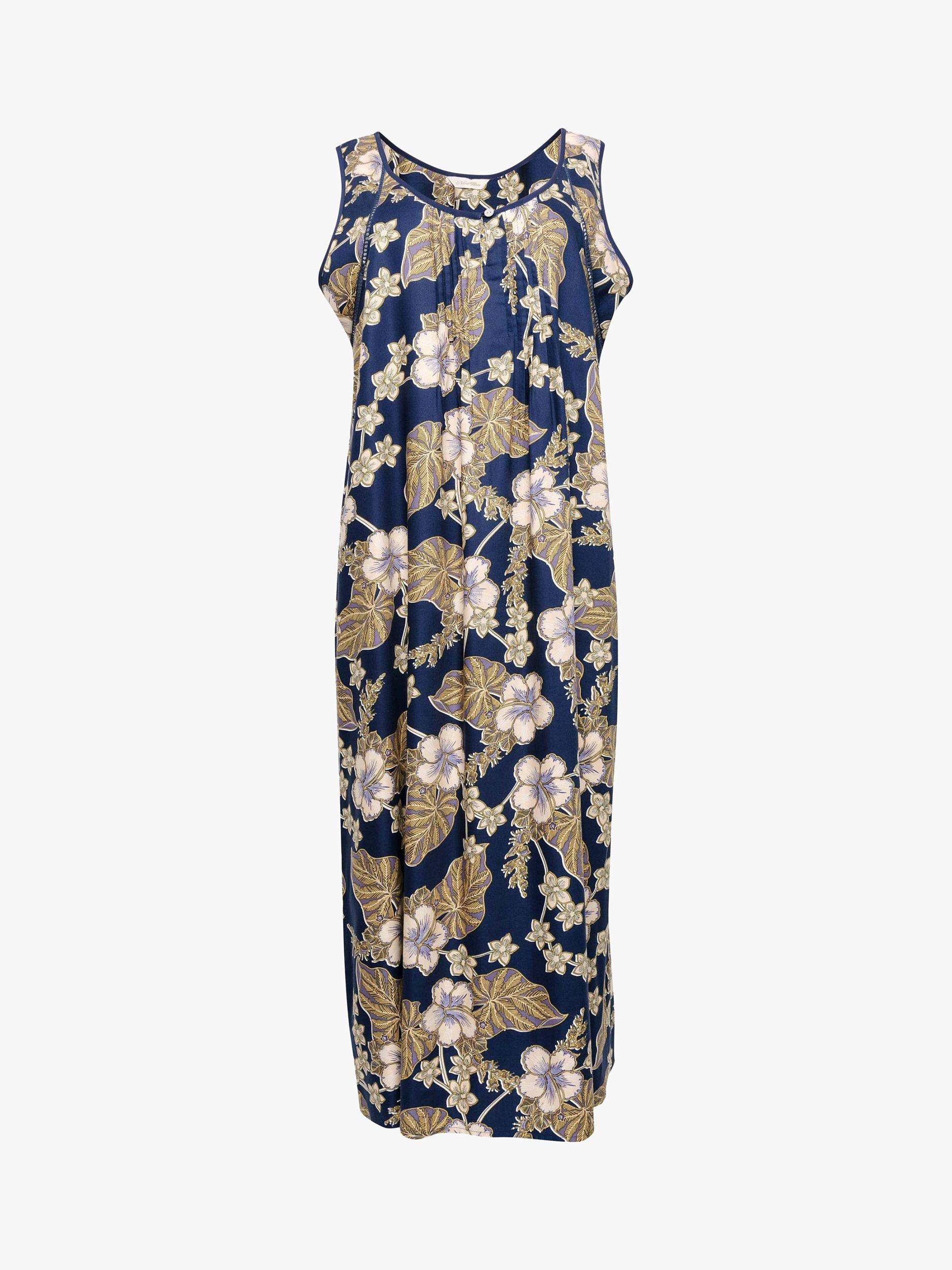 Product image 3 of 4, which shows Nora Rose by Cyberjammies Winnie Floral Print Nightdress, Navy/Multi, 8