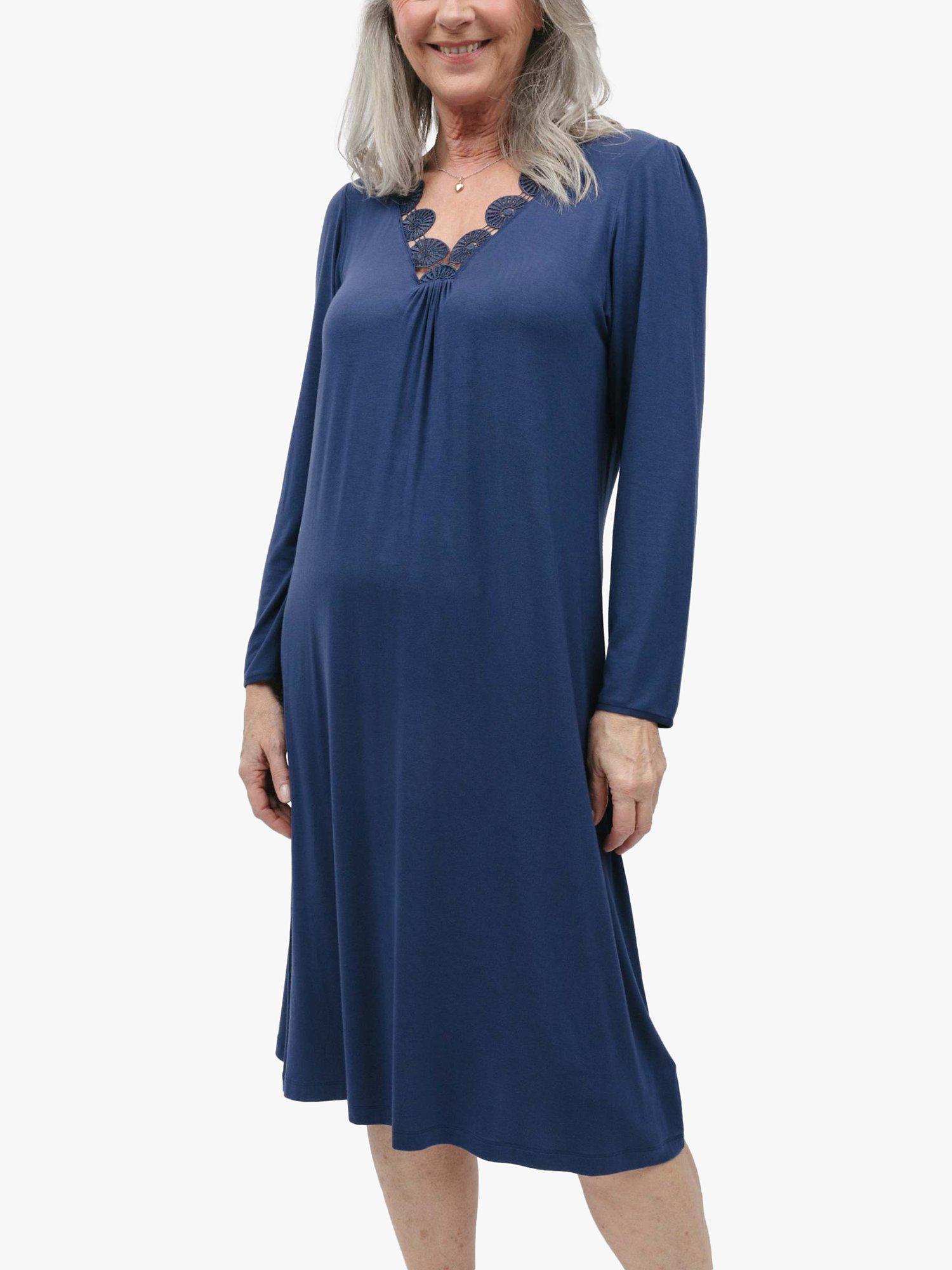 Product image 1 of 4, which shows Nora Rose by Cyberjammies Winnie Jersey Nightdress, Navy, 12