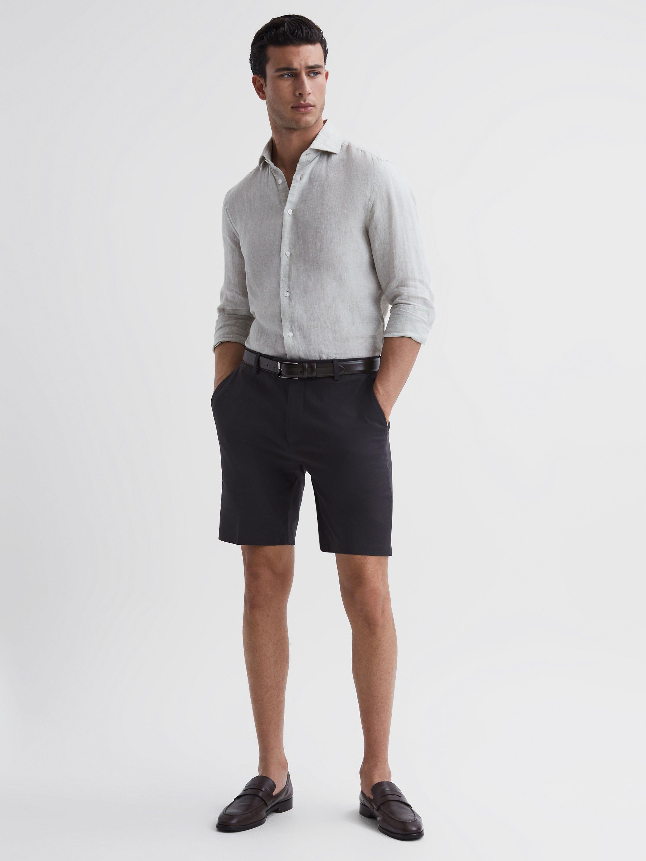 Reiss Southbury Casual Chino Shorts, Slate Blue