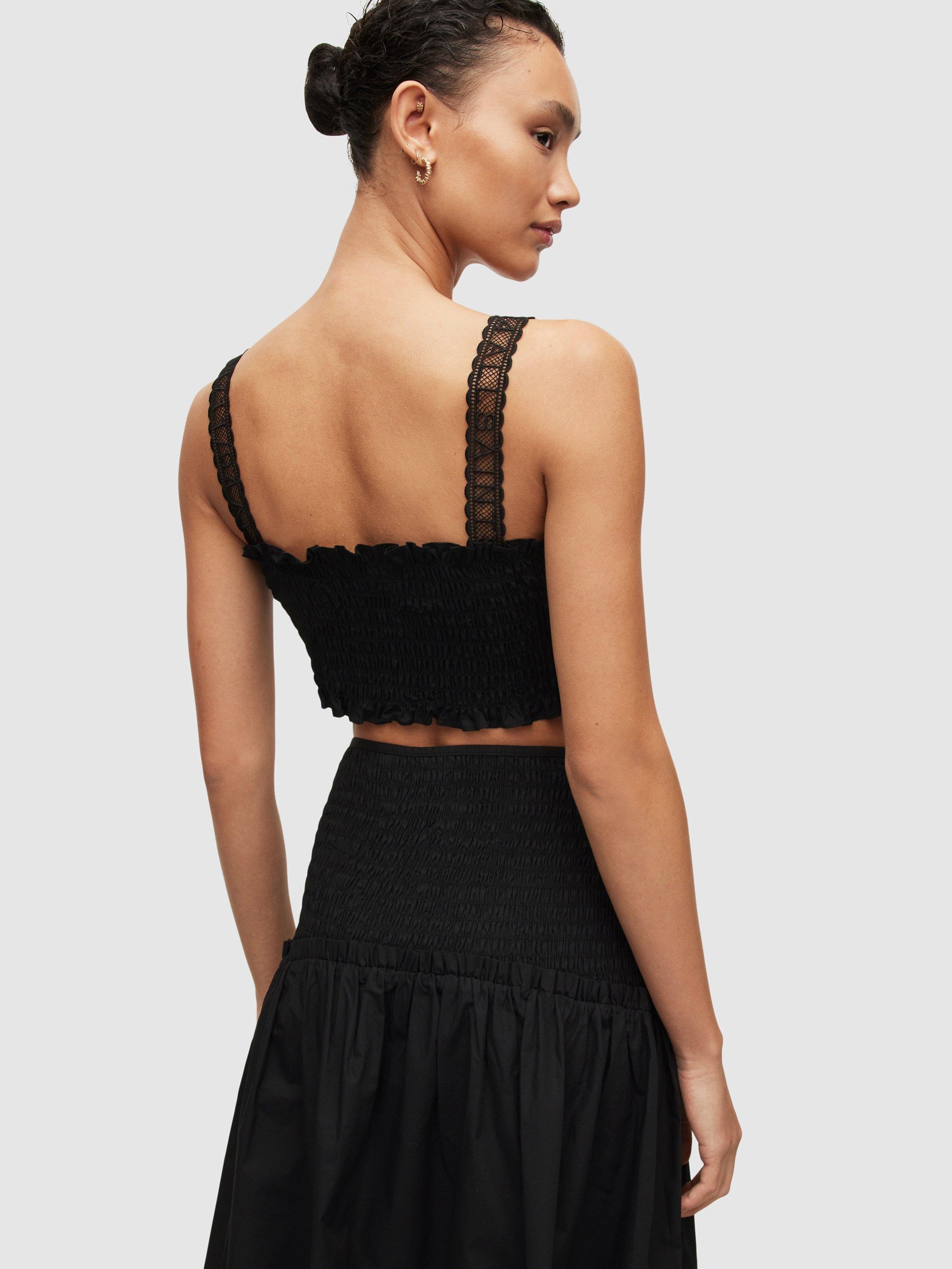 Product image 2 of 7, which shows AllSaints Alex Crop Top, Black, 6