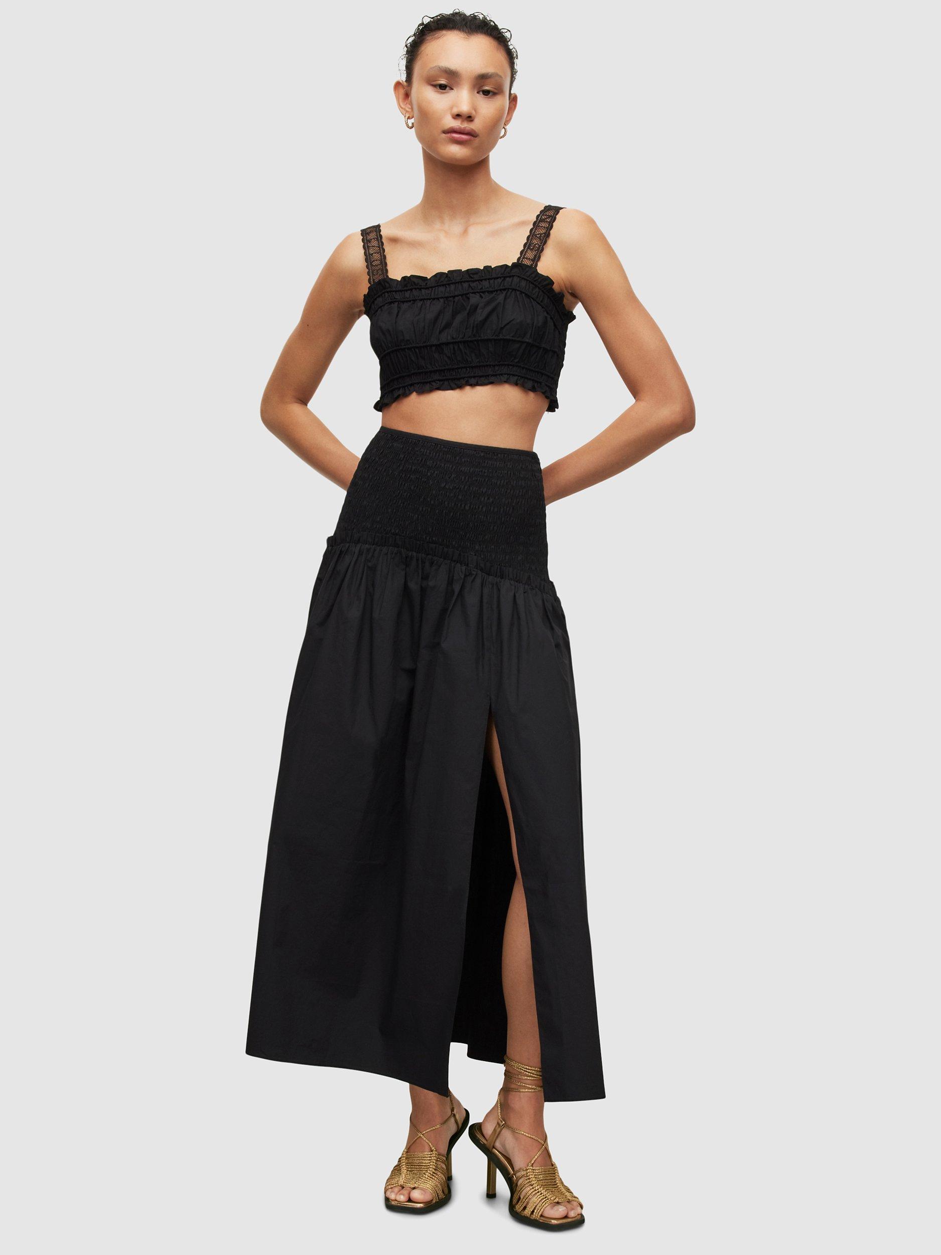 Product image 3 of 7, which shows AllSaints Alex Crop Top, Black, 6