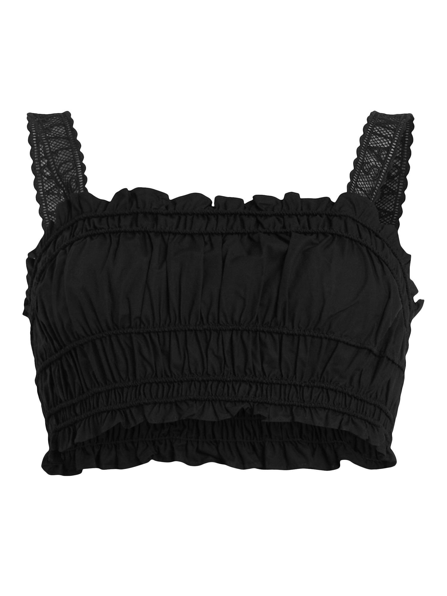 Product image 4 of 7, which shows AllSaints Alex Crop Top, Black, 6