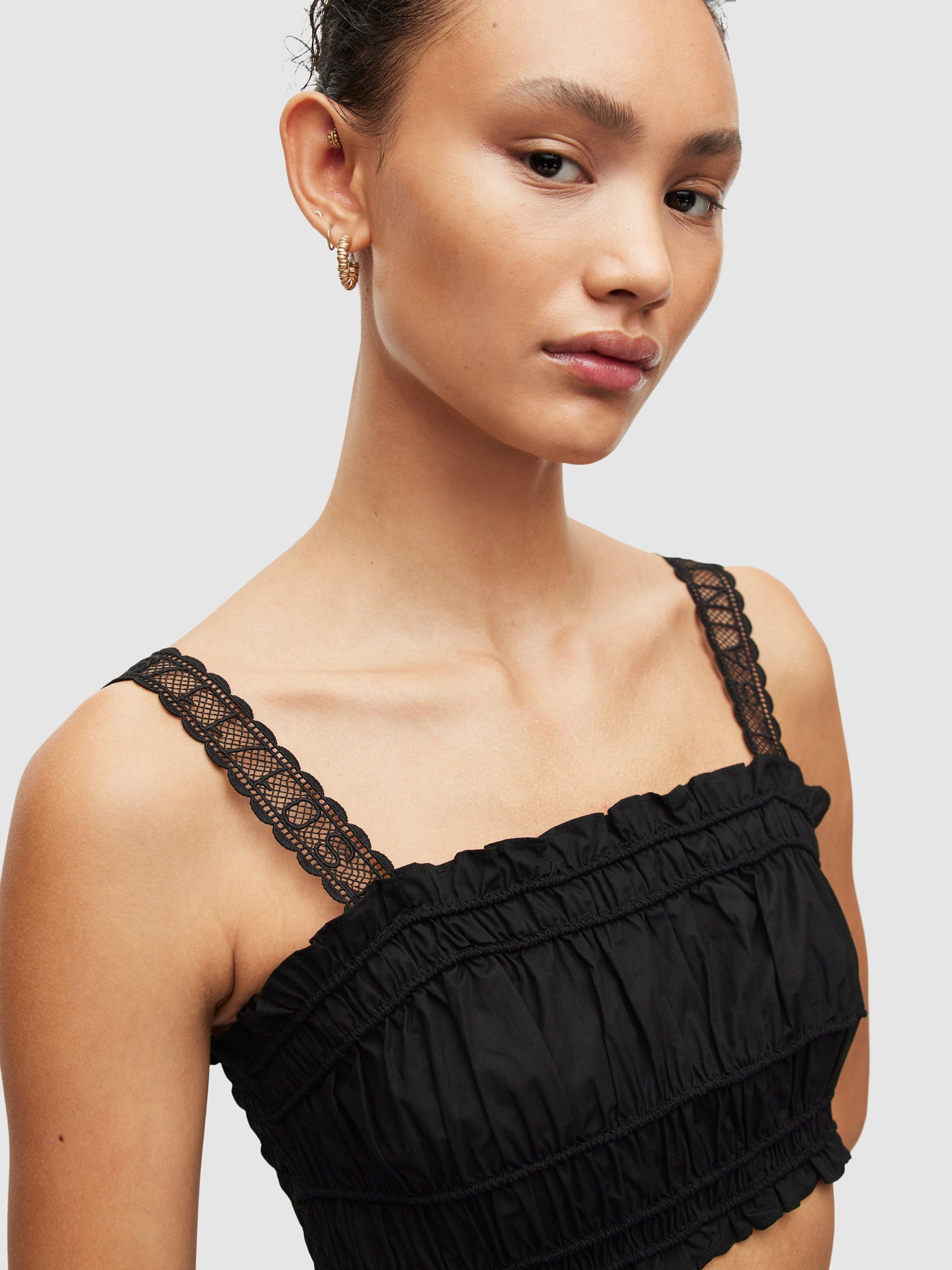 Product image 5 of 7, which shows AllSaints Alex Crop Top, Black, 6