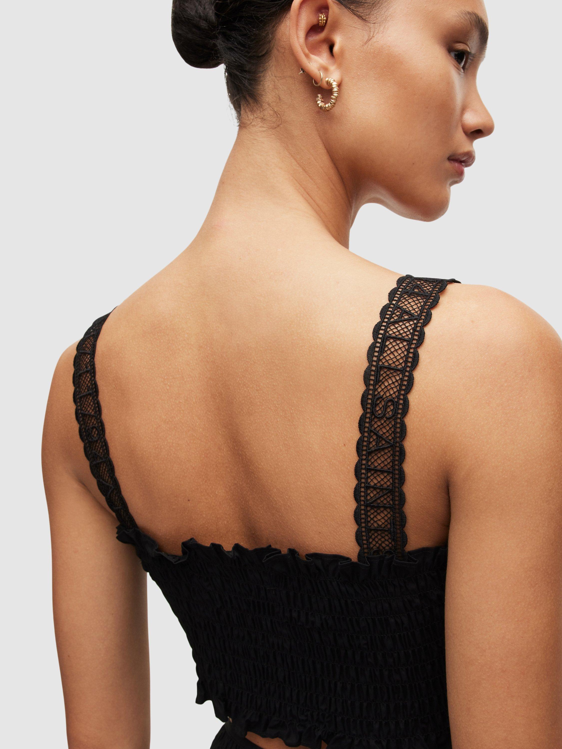 Product image 6 of 7, which shows AllSaints Alex Crop Top, Black, 6
