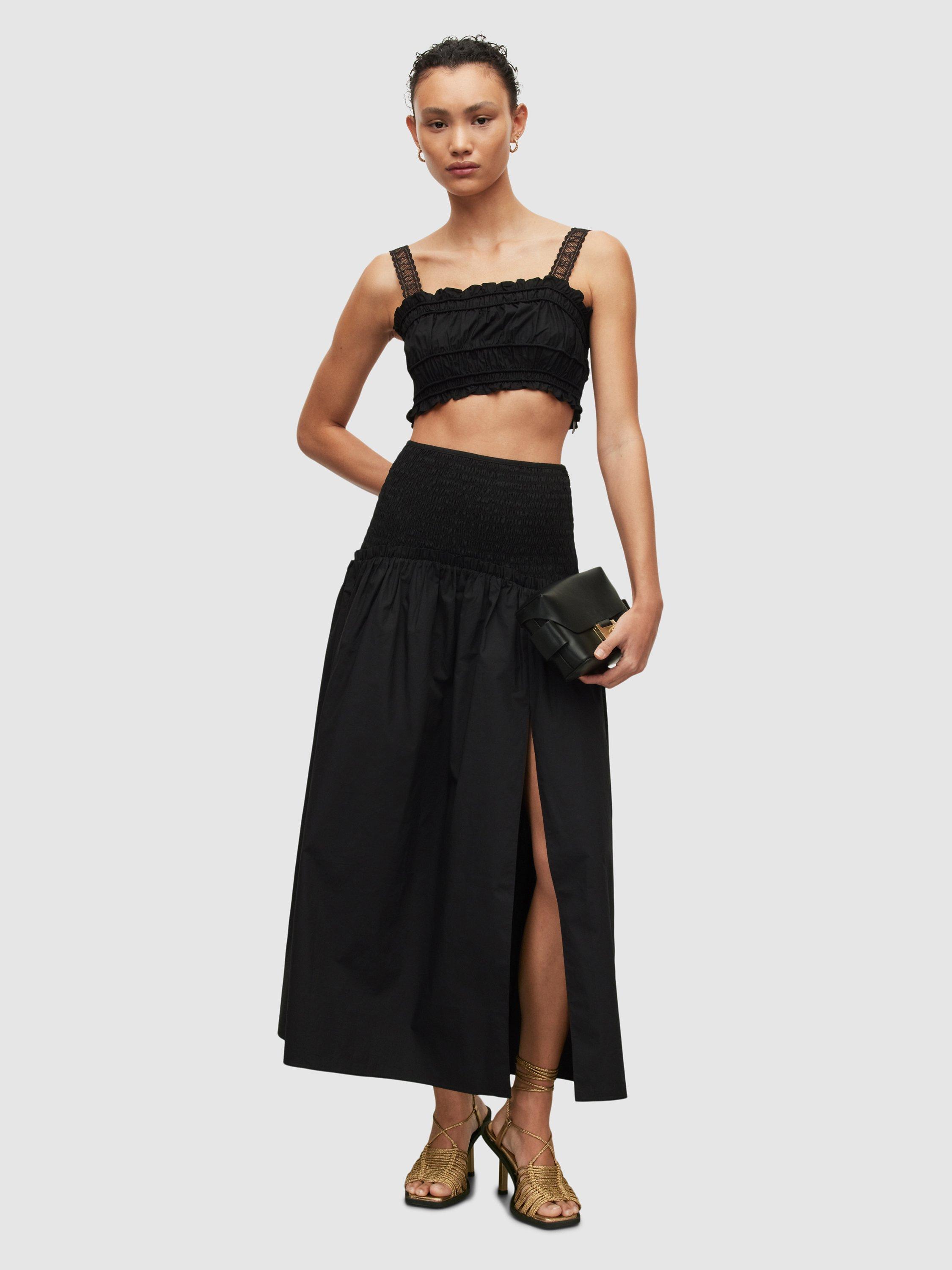 Product image 7 of 7, which shows AllSaints Alex Crop Top, Black, 6