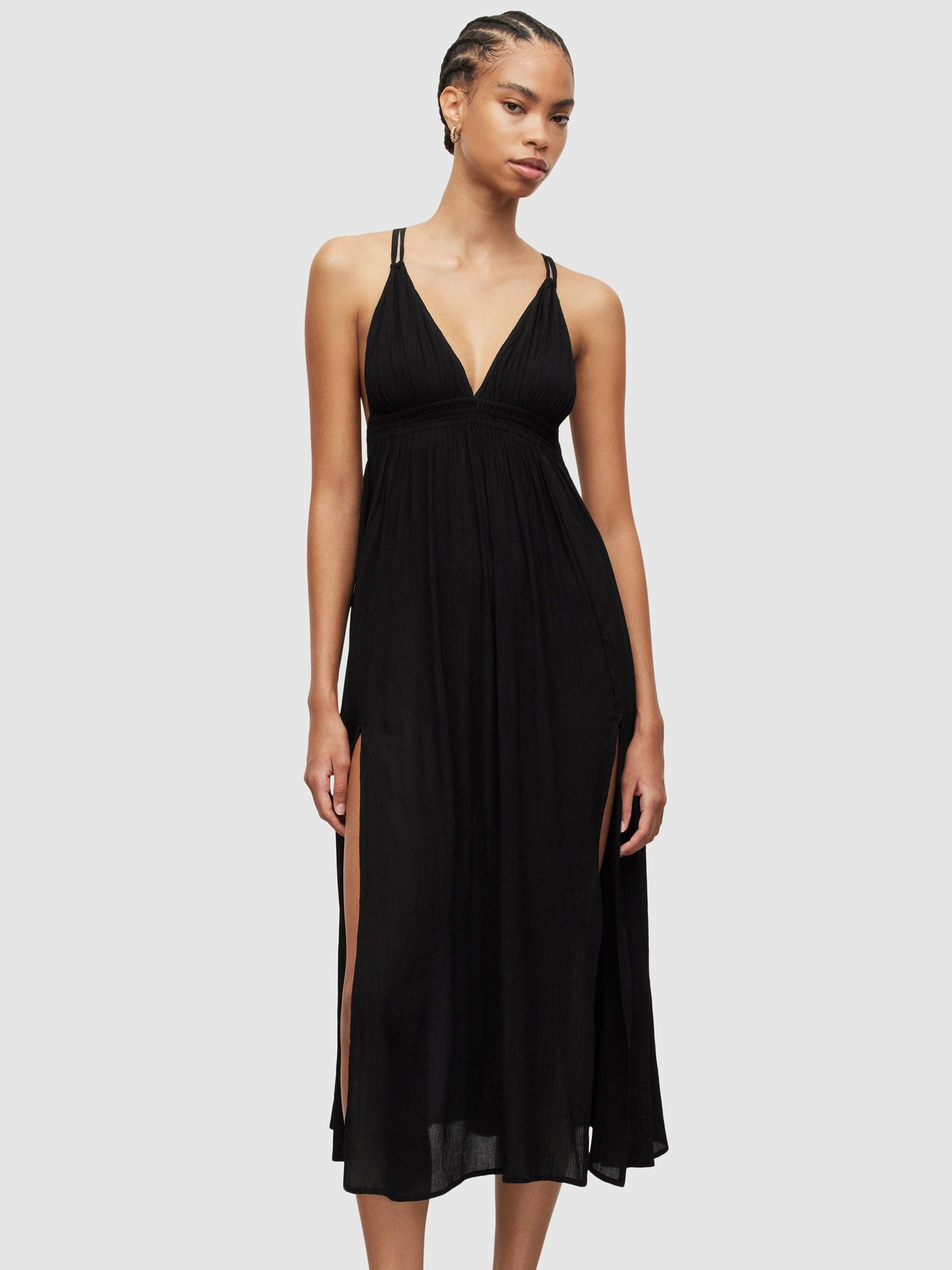 AllSaints Rosa V-Neck Dress, Black