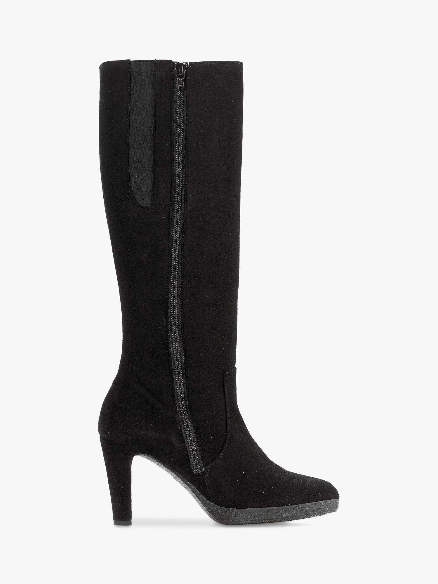 Gabor Frances Suede Knee Boots, Black
