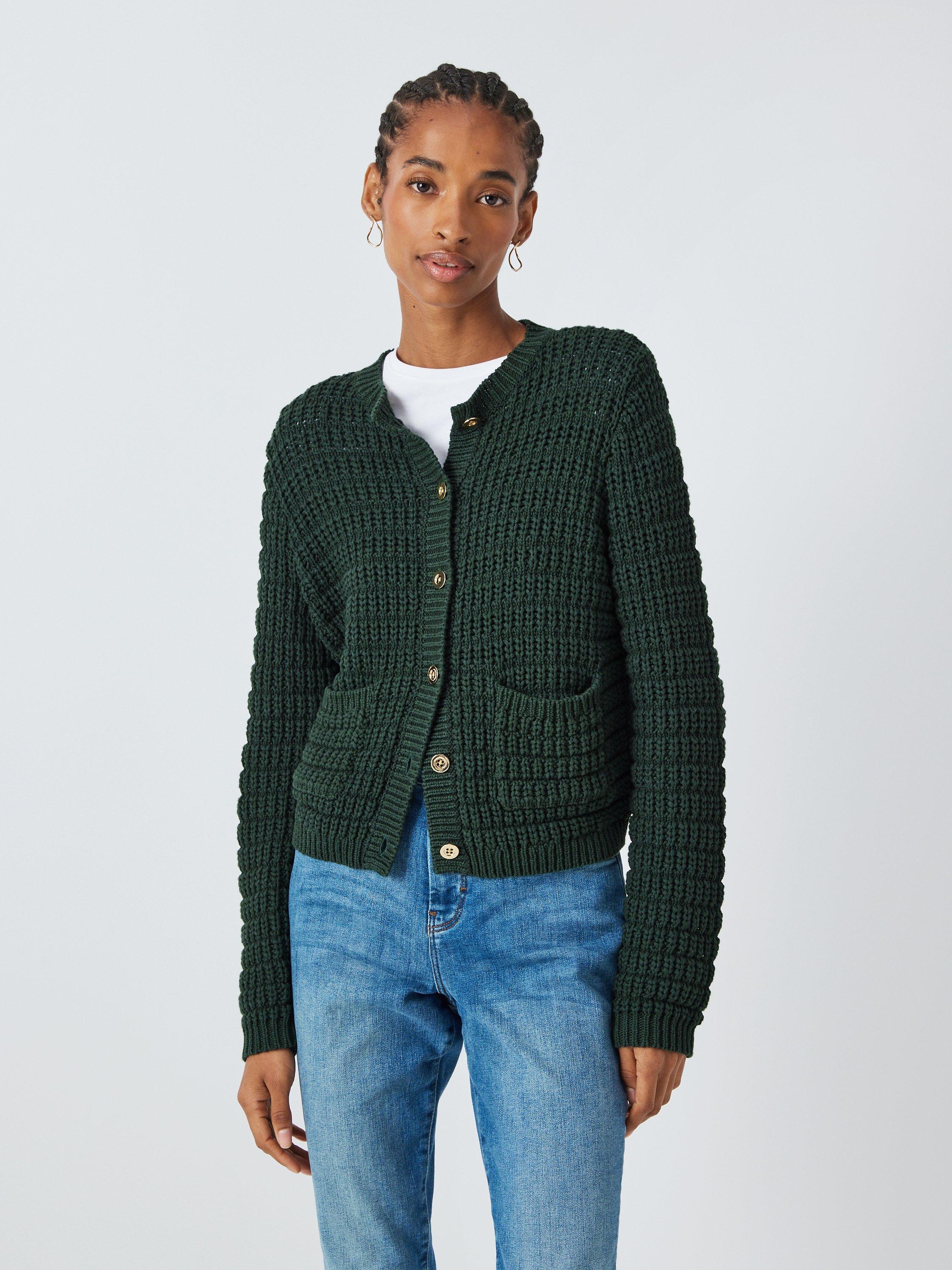 John Lewis Textured Cardigan, Khaki