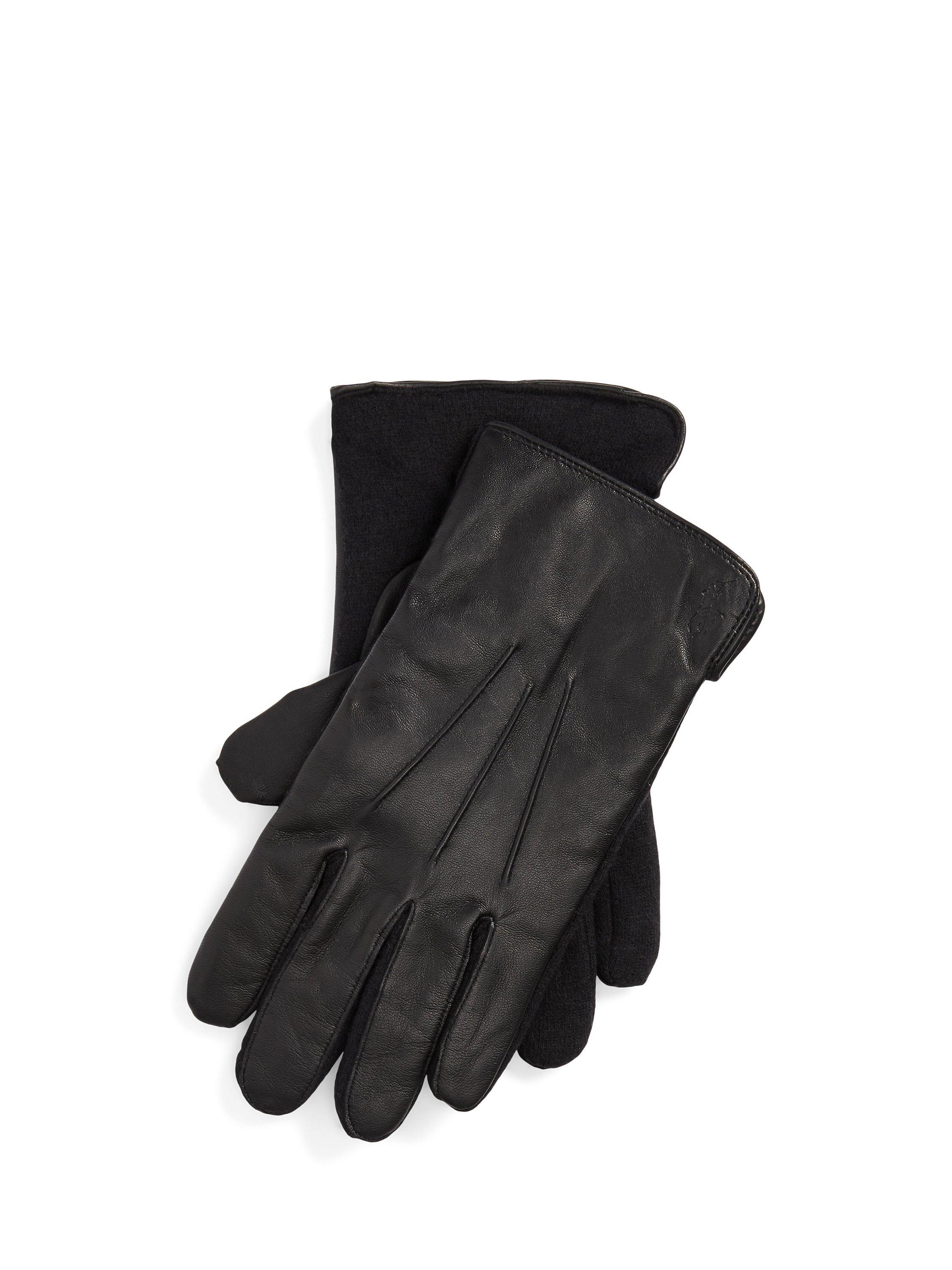 Polo Ralph Lauren Insulated Sheepskin Touch Screen Gloves, Black