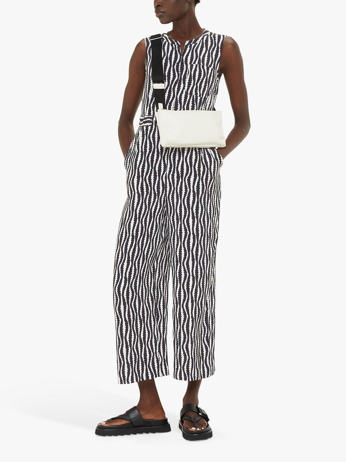 Whistles Optical Rope Josie Jumpsuit, Black/White