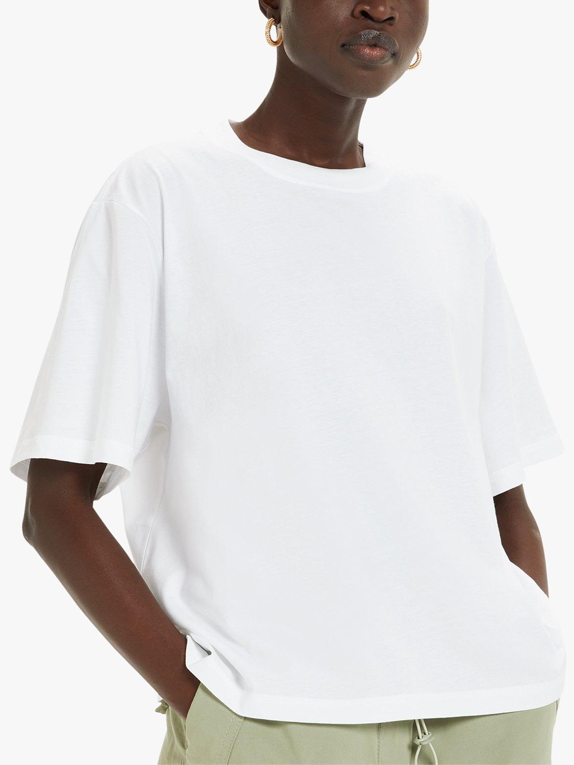 Product image 1 of 5, which shows Whistles Boyfriend Oversized T-Shirt, White, XS