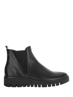 Gabor Dublin Wide Fit Leather Chelsea Boots, Black, Black