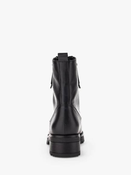 Gabor Serve Wide Fit Leather Biker Boots, Black - view 2, Black