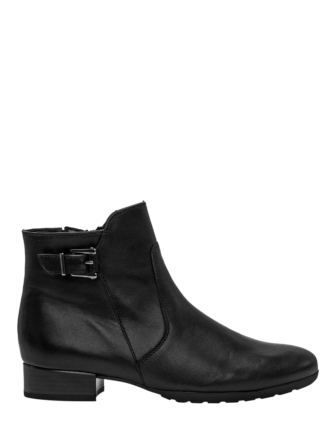 Gabor Bolan Leather Wide Fit Ankle Boots Black