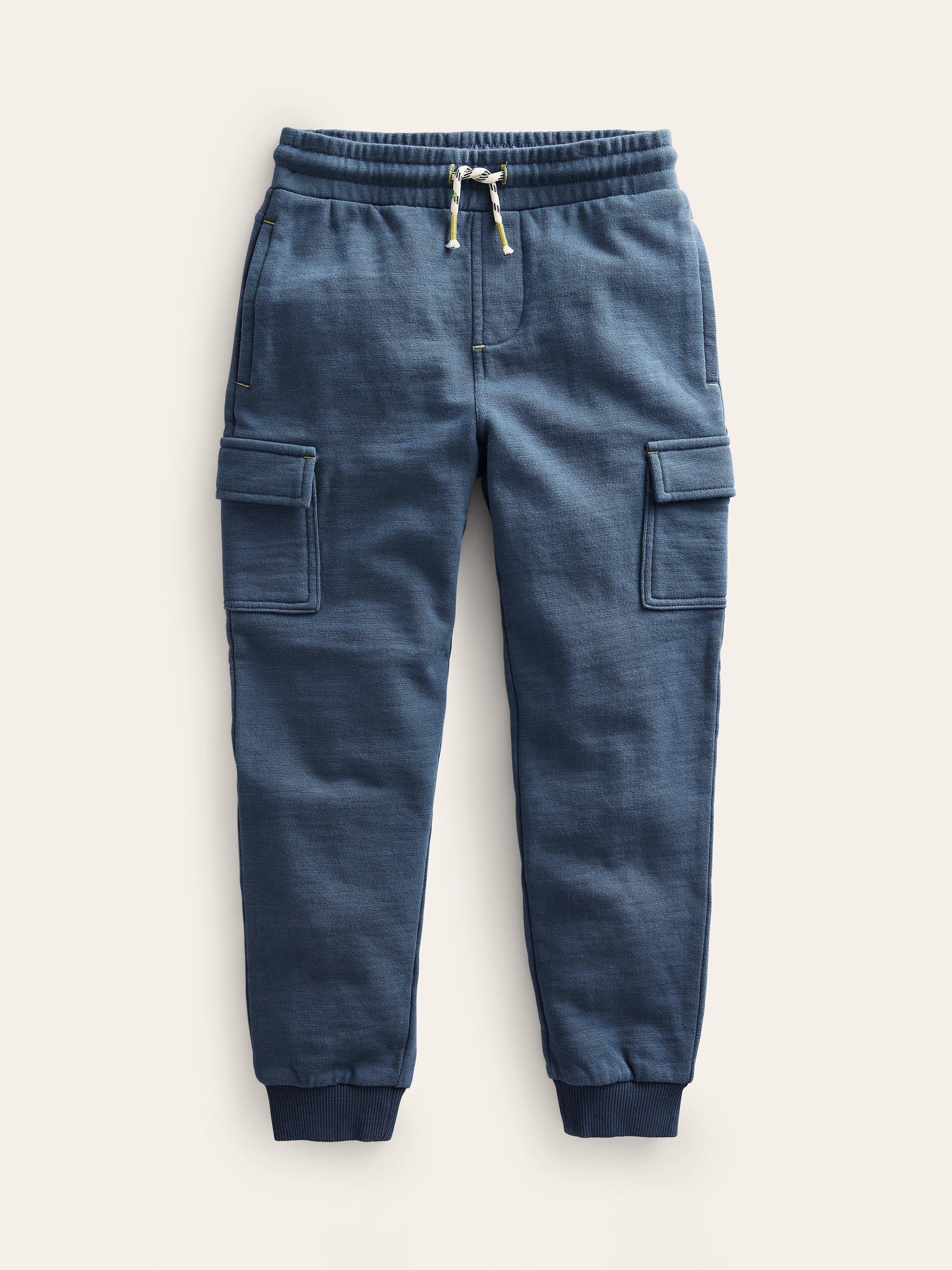 Mini Boden Kids' Garment Dye Cargo Joggers, Robot Blue
