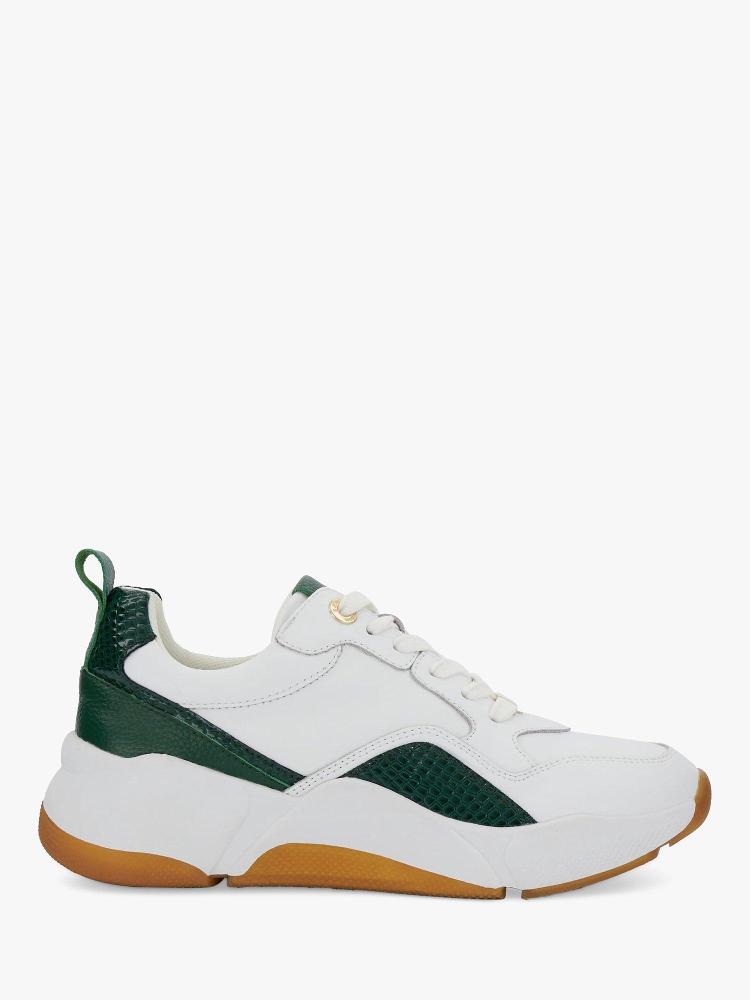Dune Eagerly Mixed Material Chunky Trainers, Green-leather