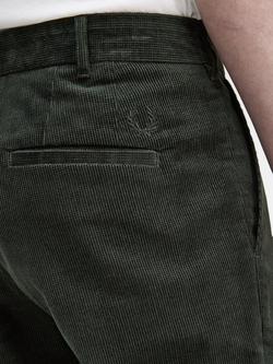 Fred Perry Waffle Cord Tapered Trousers - view 2, Night Green