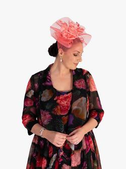 chesca Feather Fascinator - view 2, Soft Coral