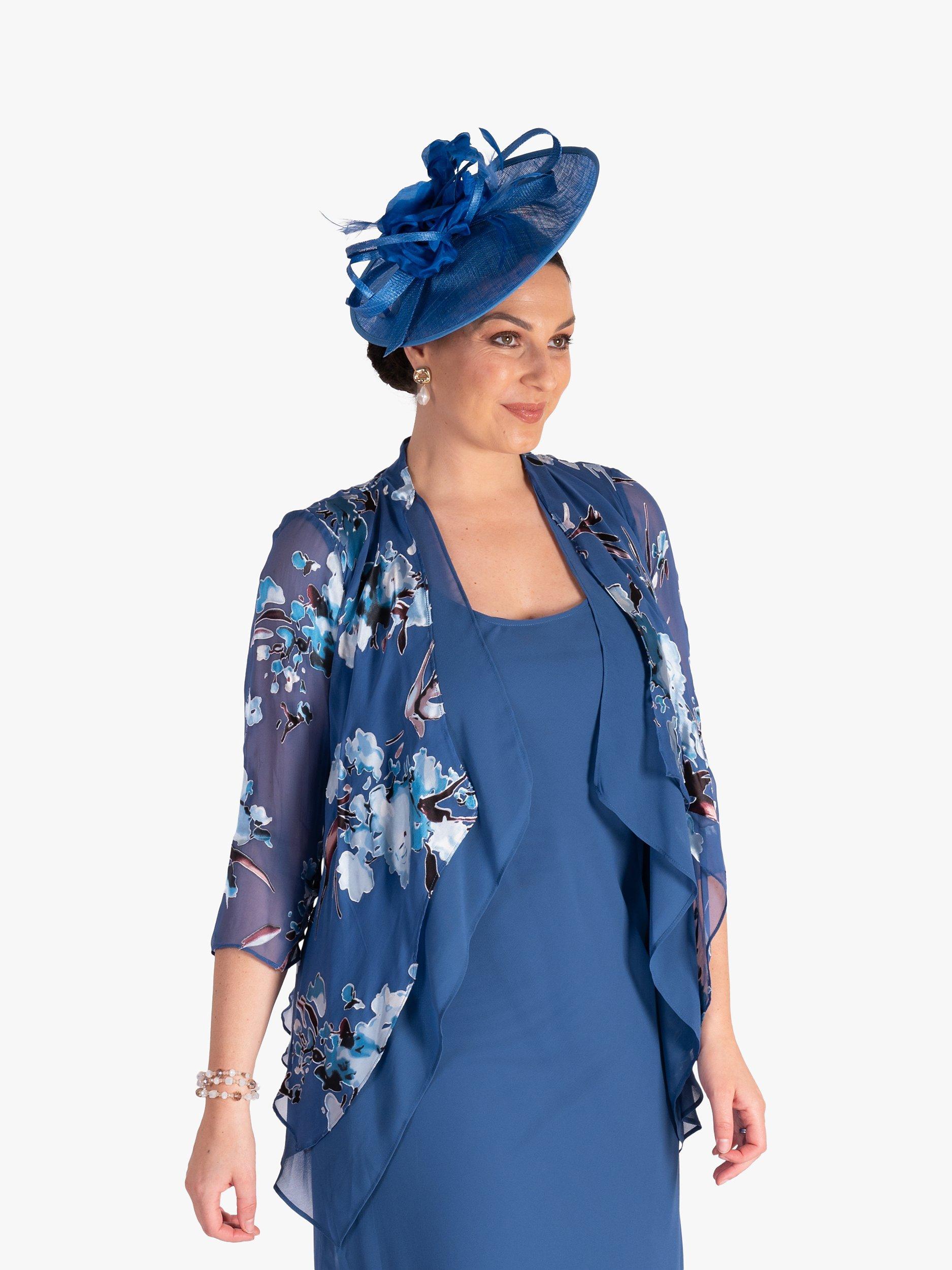 Product image 2 of 8, which shows chesca Small Flower & Curls Fascinator, Marine, One Size