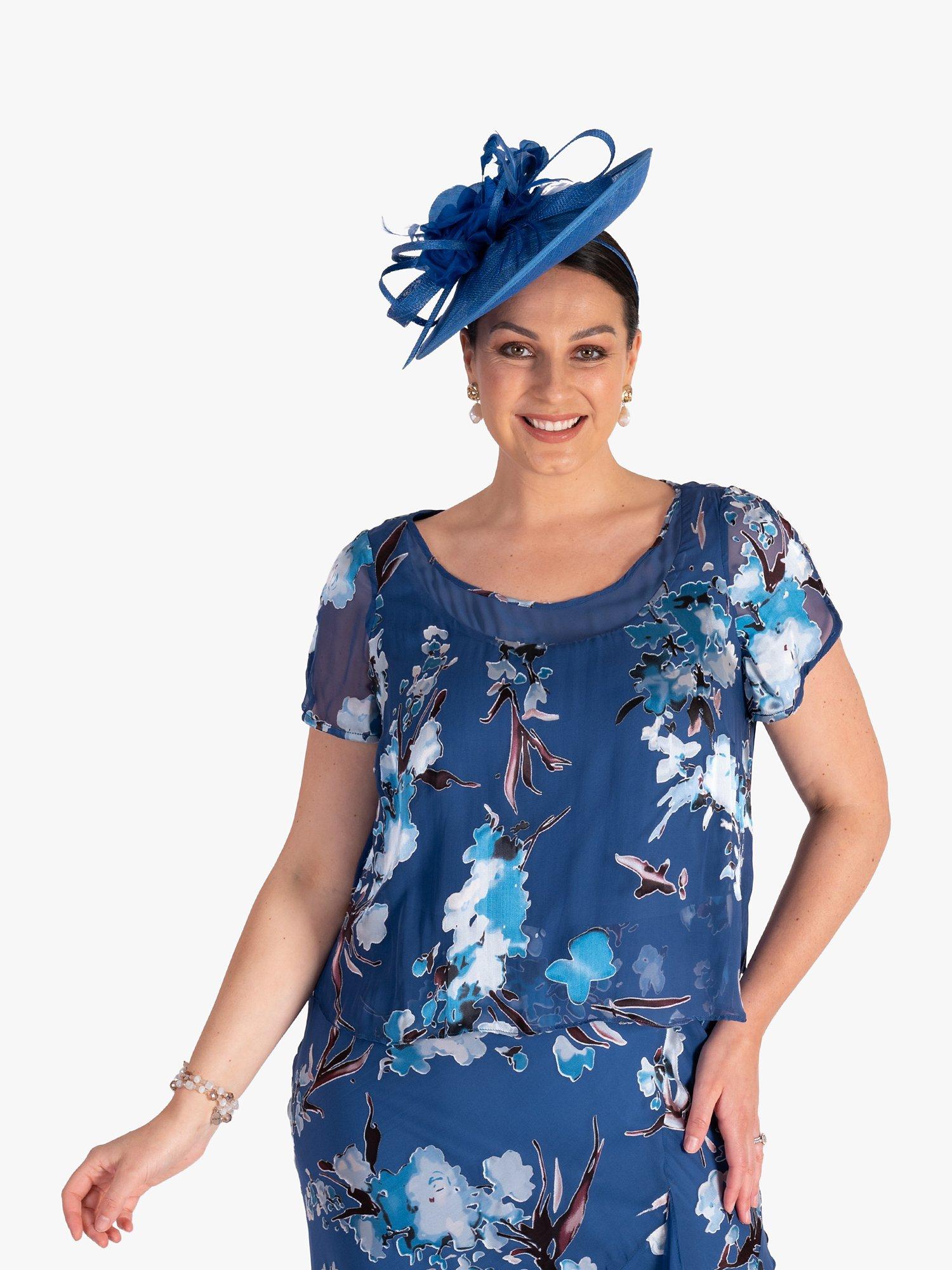 Product image 3 of 8, which shows chesca Small Flower & Curls Fascinator, Marine, One Size