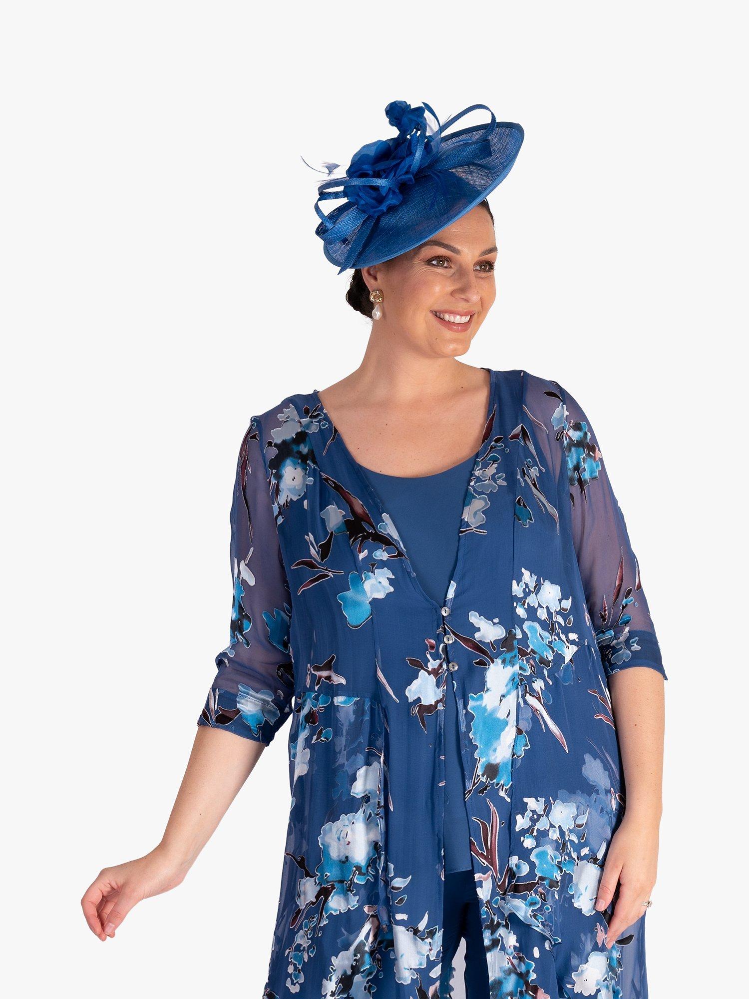 Product image 4 of 8, which shows chesca Small Flower & Curls Fascinator, Marine, One Size