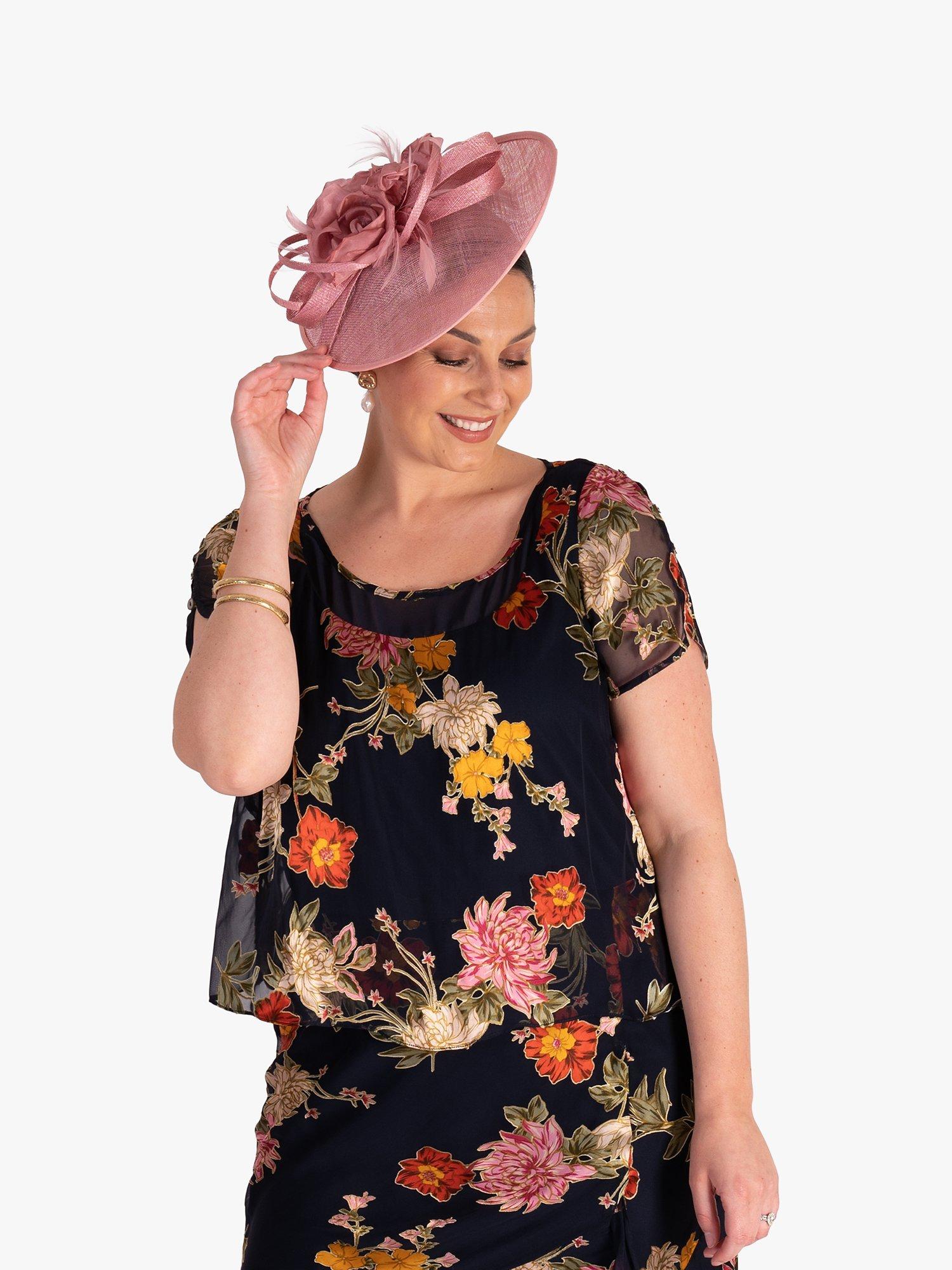 Product image 2 of 6, which shows chesca Small Flower & Curls Fascinator, Dusty Pink, One Size