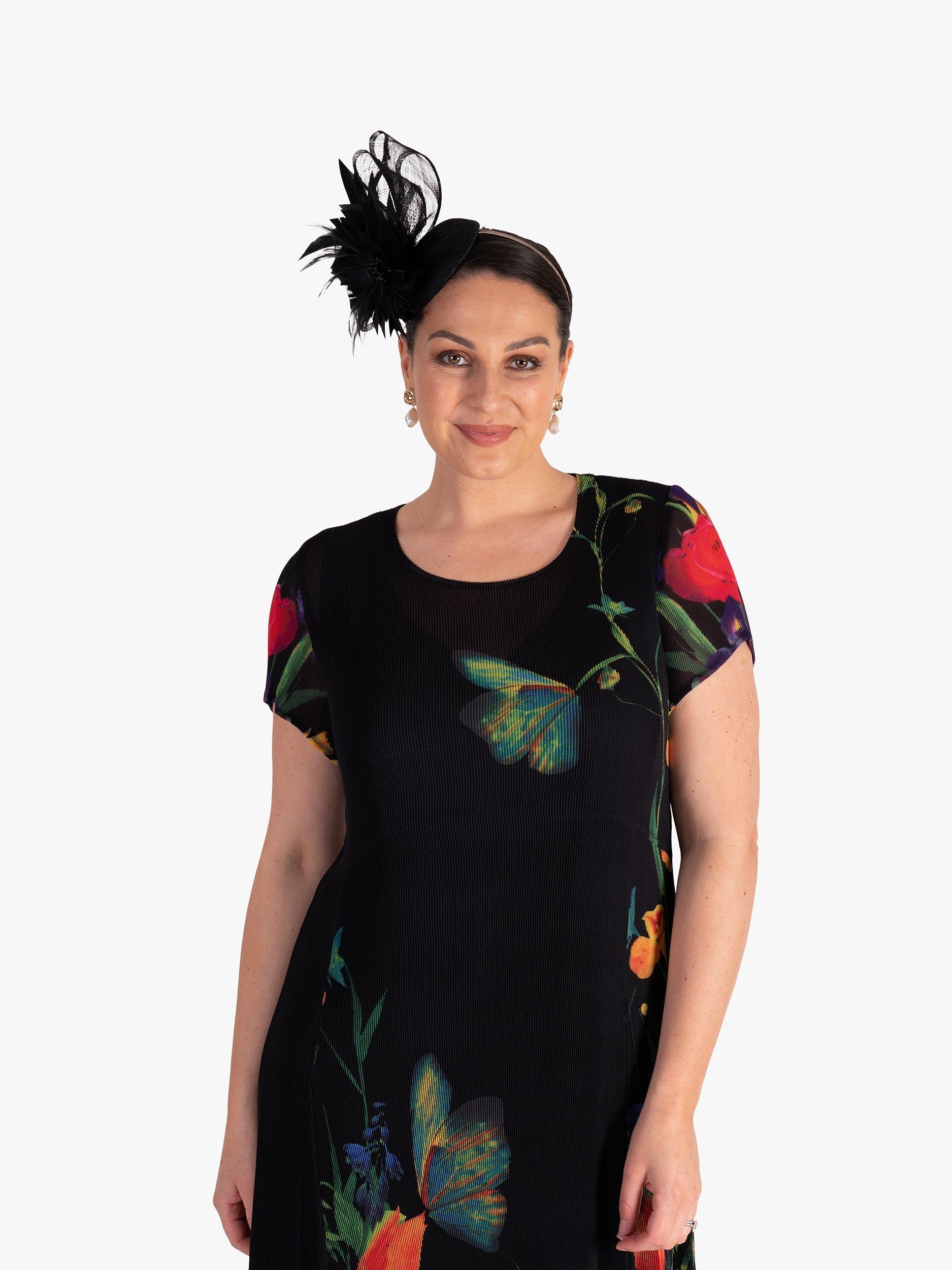 Product image 1 of 8, which shows chesca Pillbox Fascinator, Black, One Size