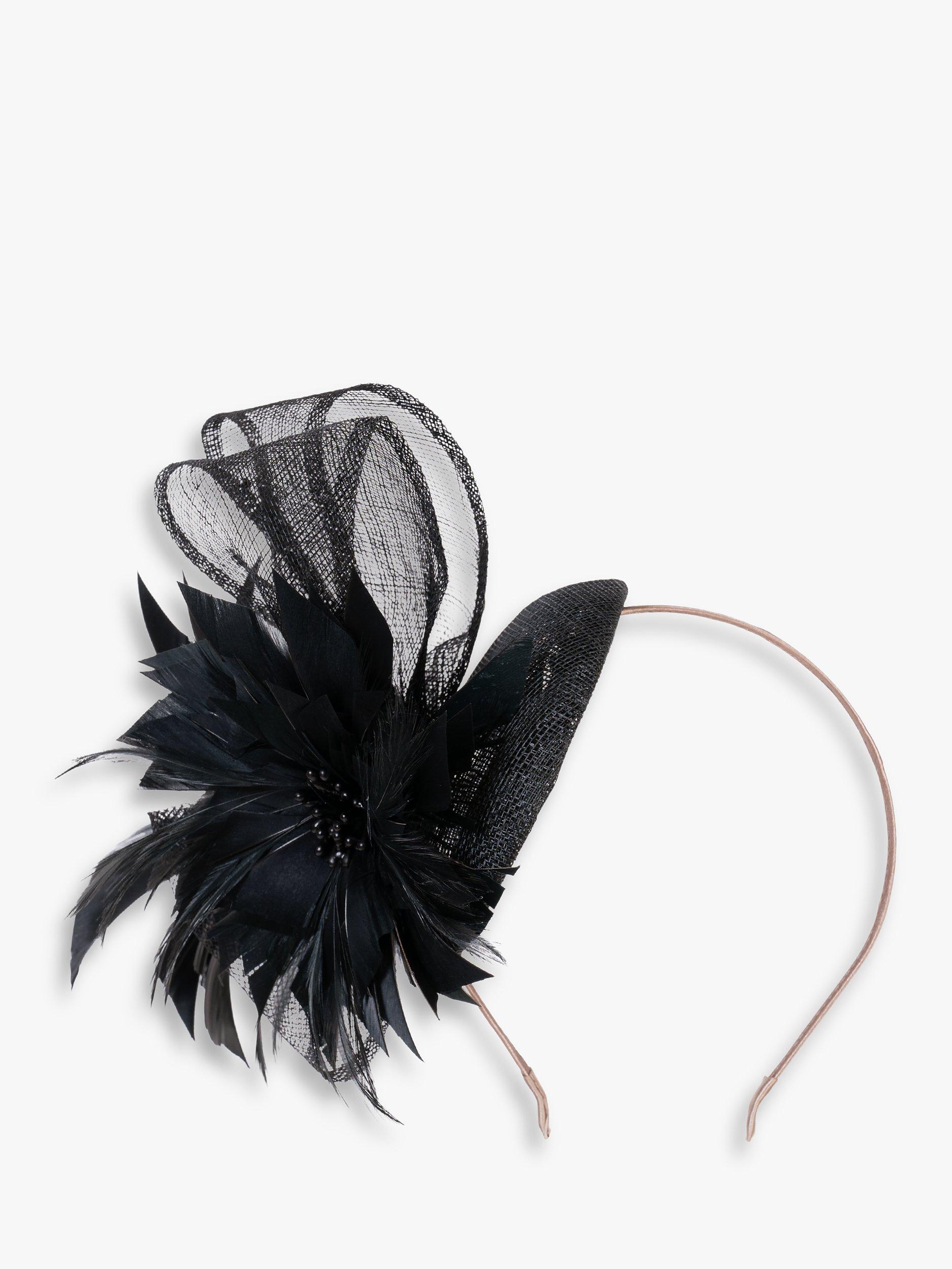 Product image 7 of 8, which shows chesca Pillbox Fascinator, Black, One Size
