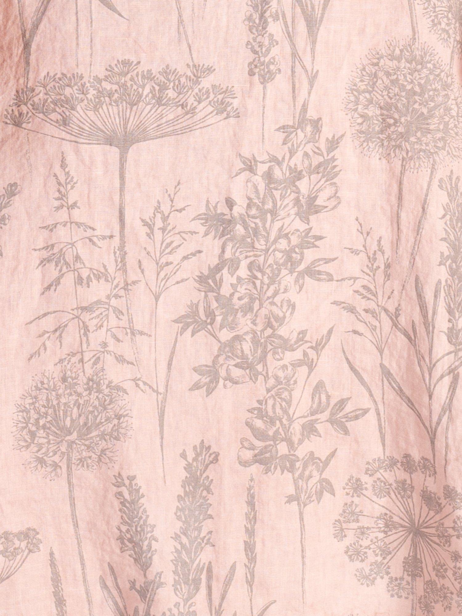 Product image 5 of 6, which shows chesca Curve Botanical Print Linen Midi Dress, Pink/Grey, 12-14