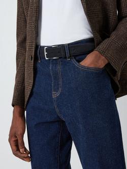 John Lewis Made In Italy 35mm Suede Belt, Navy - view 2, Navy