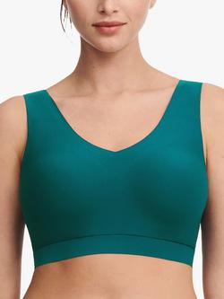 Chantelle Soft Stretch V-Neck Padded Crop Bra, Oriental Green