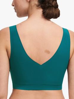 Chantelle Soft Stretch V-Neck Padded Crop Bra - view 2, Oriental Green