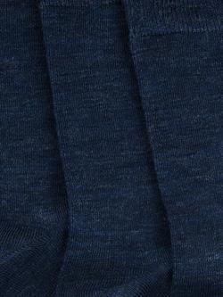 John Lewis Merino Wool Mix Ankle Socks, Pack of 2 - view 2, Navy Melange