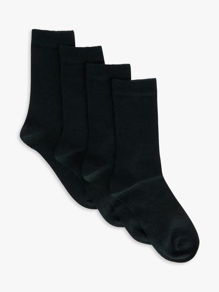 John Lewis Merino Wool Rich Ankle Socks, Pack of 2, Deep Green