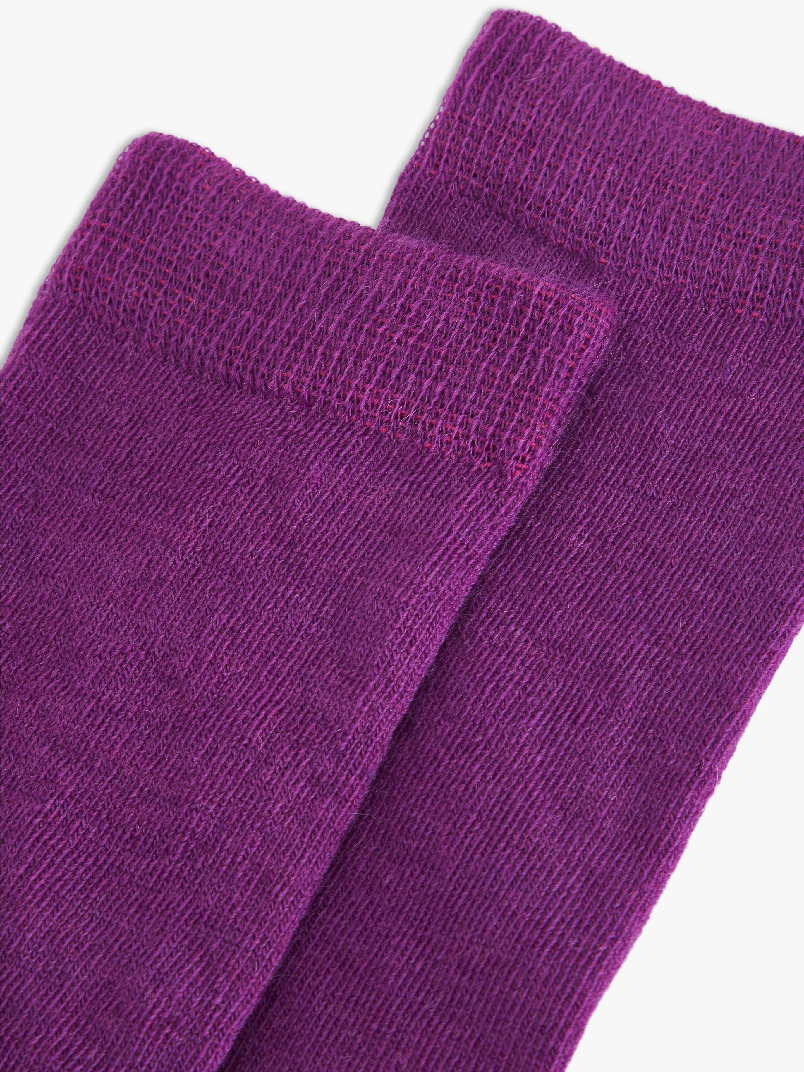 Product image 2 of 2, which shows John Lewis Merino Wool Mix Ankle Socks, Pack of 2, Lilac, S-M