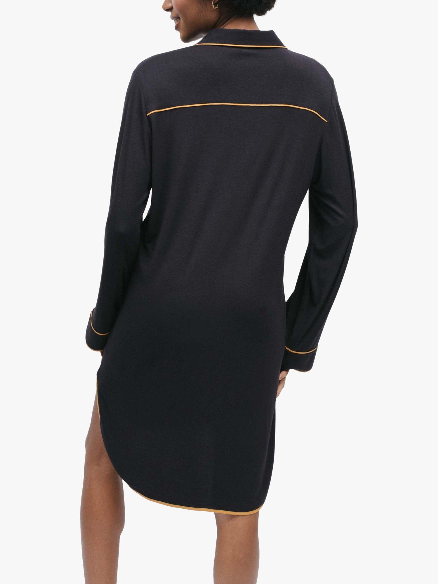 Product image 2 of 4, which shows Fable & Eve Brixton Long Sleeve Nightshirt, Black, 8