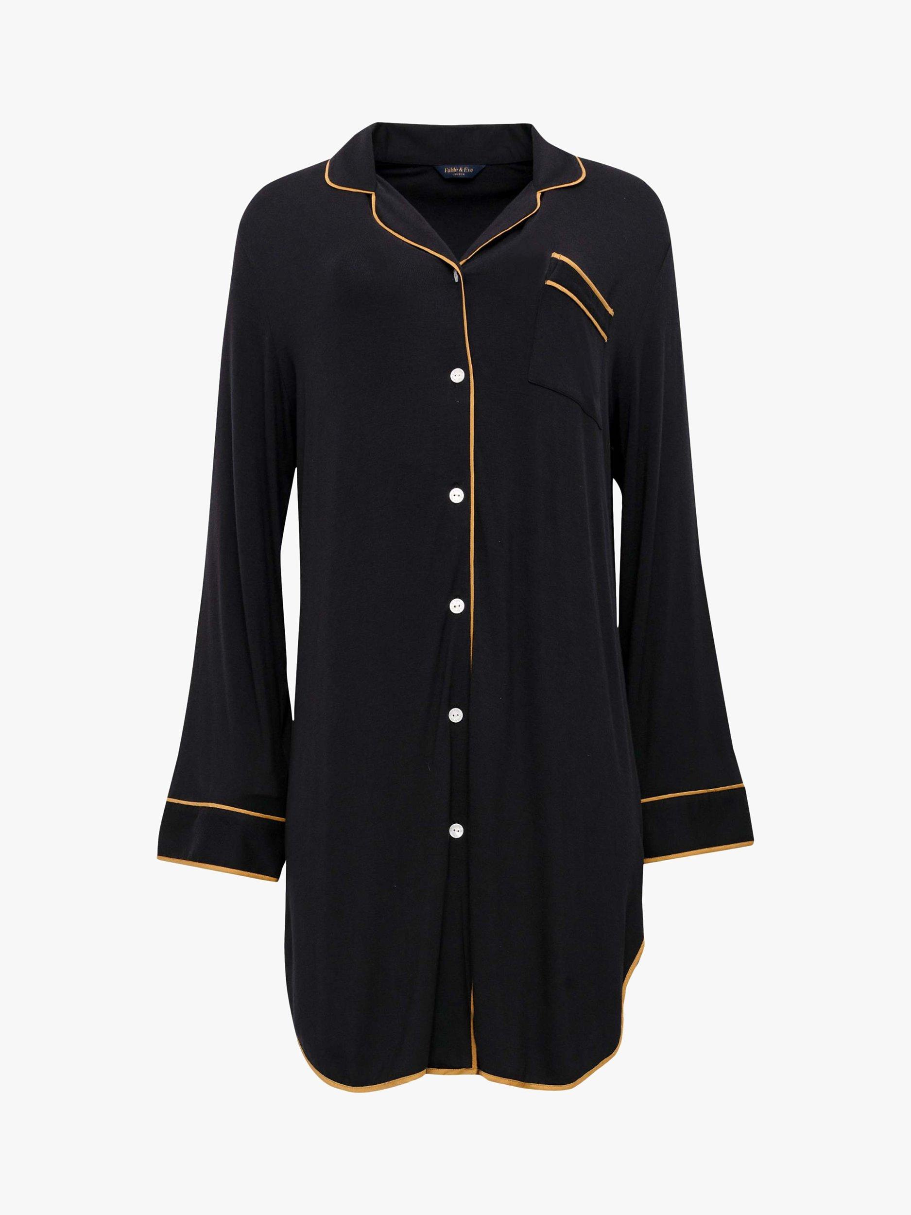 Product image 3 of 4, which shows Fable & Eve Brixton Long Sleeve Nightshirt, Black, 8