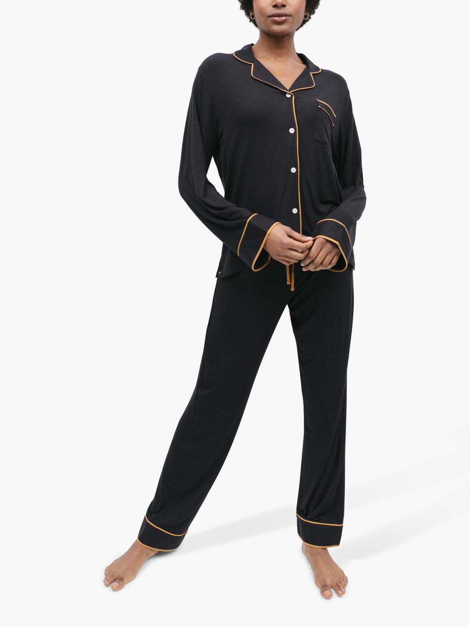 Product image 1 of 4, which shows Fable & Eve Brixton Long Sleeve Pyjamas, Black, 16