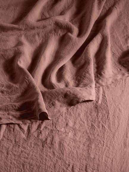 Bedfolk 100% Linen Deep Fitted Sheets - view 2, Rust