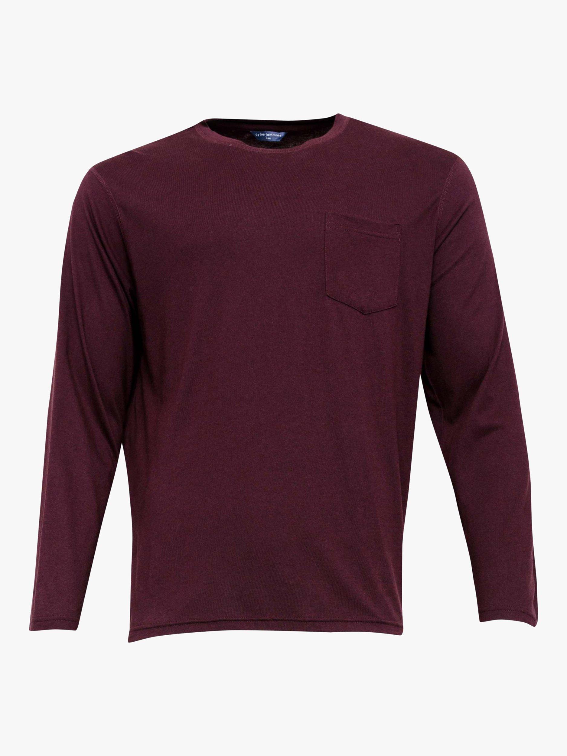 Product image 3 of 4, which shows Cyberjammies Spencer Long Sleeve Jersey T-Shirt, Burgundy, S