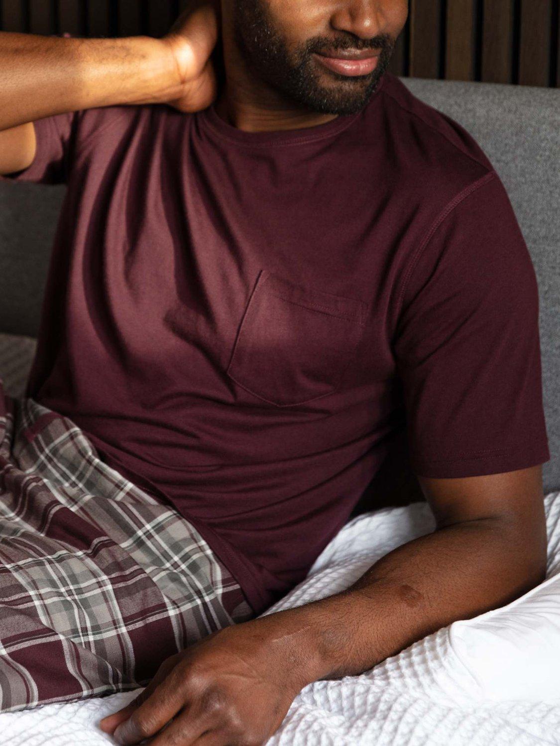 Product image 4 of 4, which shows Cyberjammies Spencer Short Sleeve Jersey T-Shirt, Burgundy, L