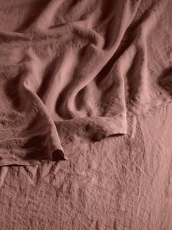 Bedfolk 100% Linen Flat Sheets, Rust