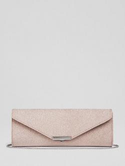 L.K.Bennett Lucille Chain Strap Envelope Clutch Bag, Lipstick Pink, Lipstick Pink