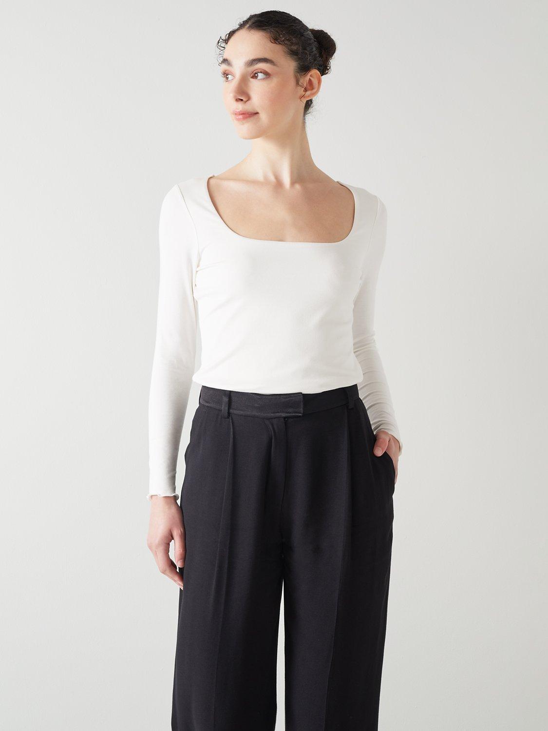 L.K.Bennett May Jersey Top, Ivory