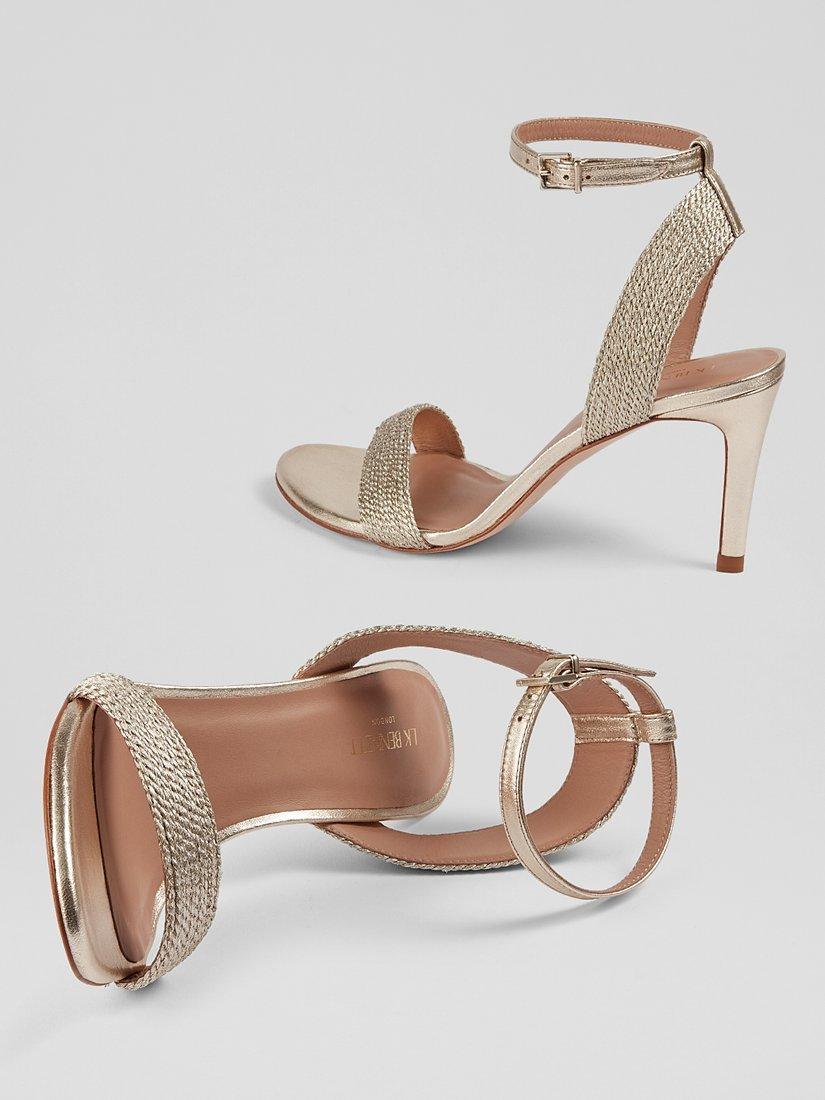 Product image 3 of 4, which shows L.K.Bennett Ivette Metallic Sandals, Pale Gold, 5