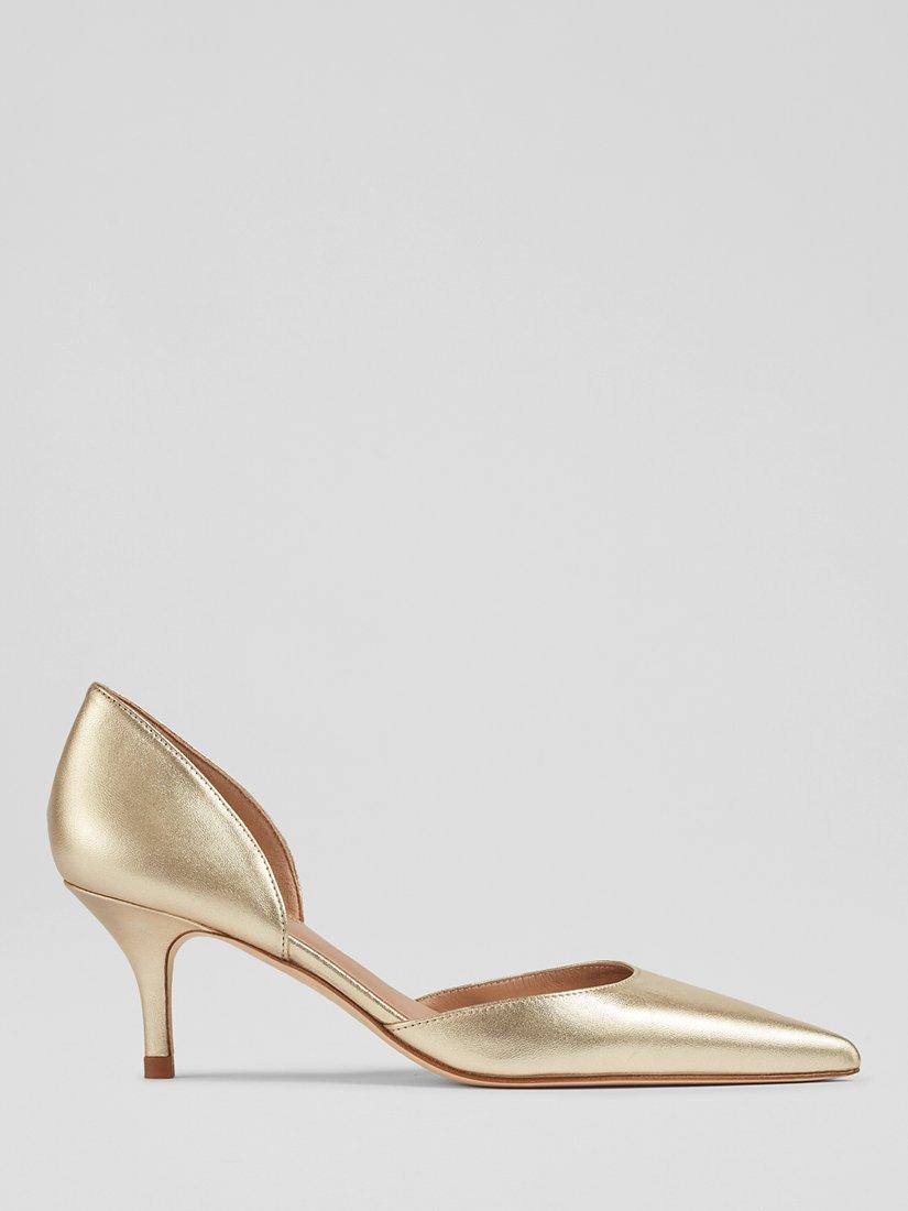 Gold pumps kitten heel hotsell