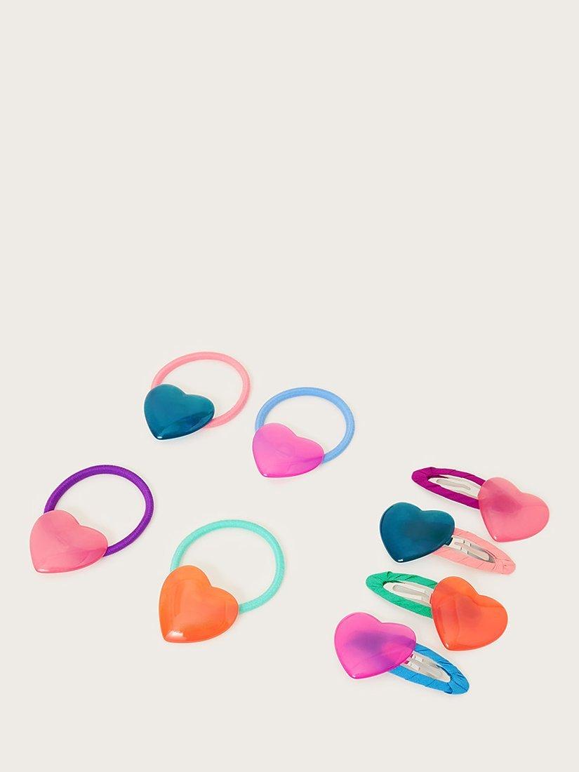 Monsoon Kids' Bright Love Heart Hair Accessory Set, Pack of 8